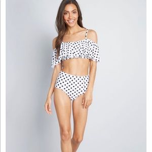 ModCloth Bathing Suit Bikini Two Piece Polka Dot